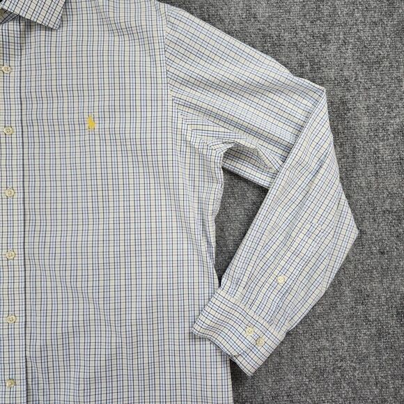 Polo Ralph Lauren Shirt Men 16.5 White Check Long Sleeve Casual Button Up Preppy - Picture 12 of 16